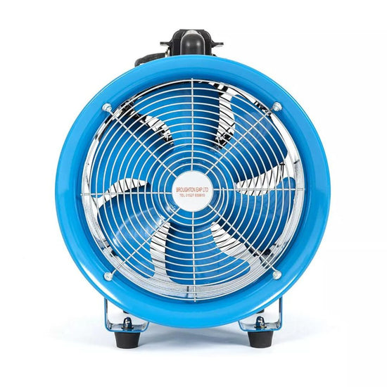Broughton VF300 110V Tough Steel Extractor Fan from Bright Air front angle