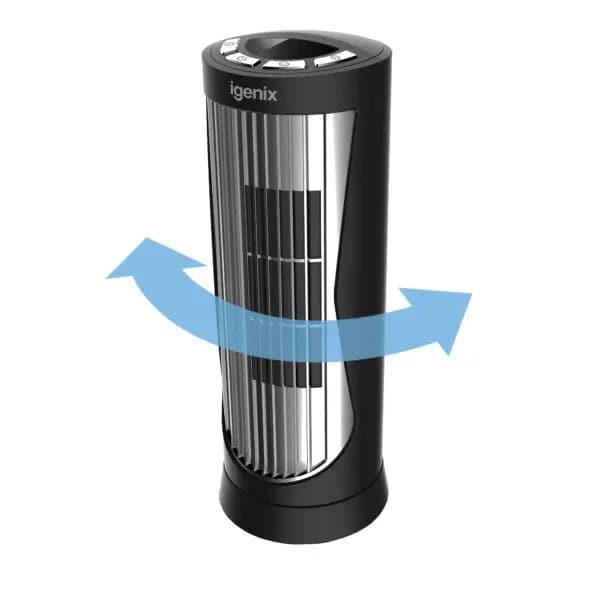 Igenix 12DF00 22 INCH MINI TOWER FAN WITH 8H TIMER BLACK/SILVER