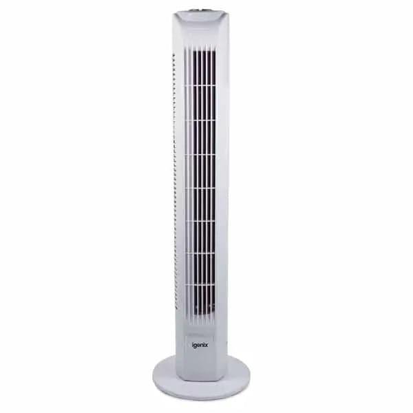 Tower Fan with Timer in White