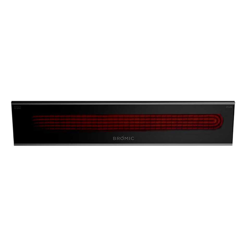 Bromic PLATINUM SMART-HEAT ELECTRIC 2300W BLACK showing heater element on glowing red from Bright Air 