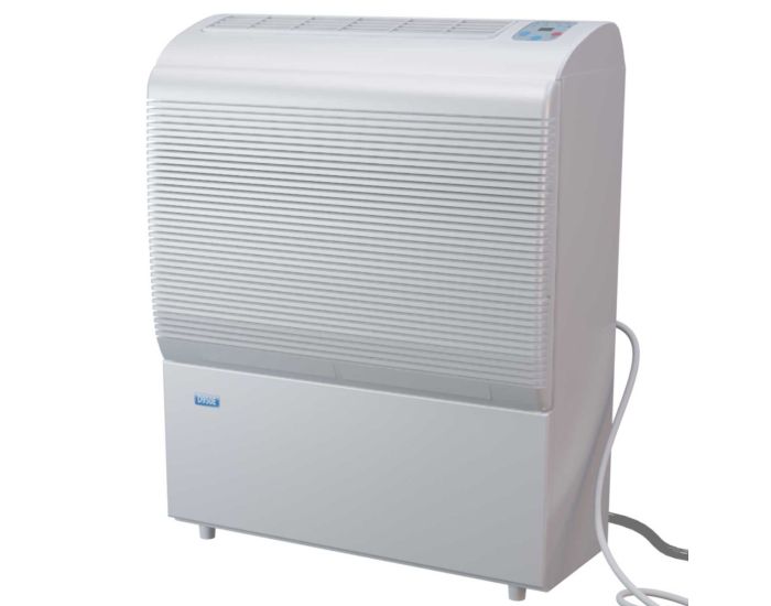 Ecor Pro D950 85 Litre Compressor Dehumidifier showing unit in full with power chord on display from Bright Air