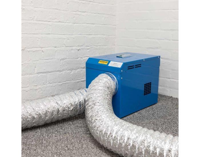 Broughton FF13 Blue Giant 400v 13kw Industrial Fan Heater - Includes Spigot for Ducting showing rear ducting options from Bright Air