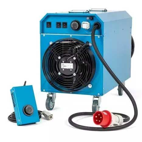 Broughton FFHT32 Blue Giant 18kw 400v Portable Fan Heater - Includes Wired Remote showing rear view from Bright Air