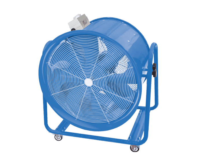 Broughton MB2000 110v Industrial Fan from Bright Air showing fan in full view 