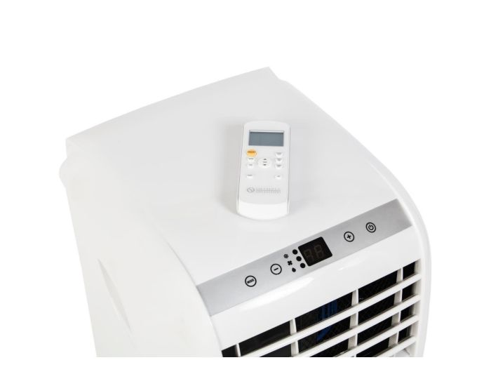 Olimpia Splendid Dolceclima Compact DC8 2.3kW Portable Air Conditioning Unit from Bright Air showing remote controller and unit