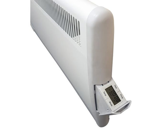 PLE Panel Heater with WiFi- PLE200WIFI showing side control panel pulled out from Bright Air